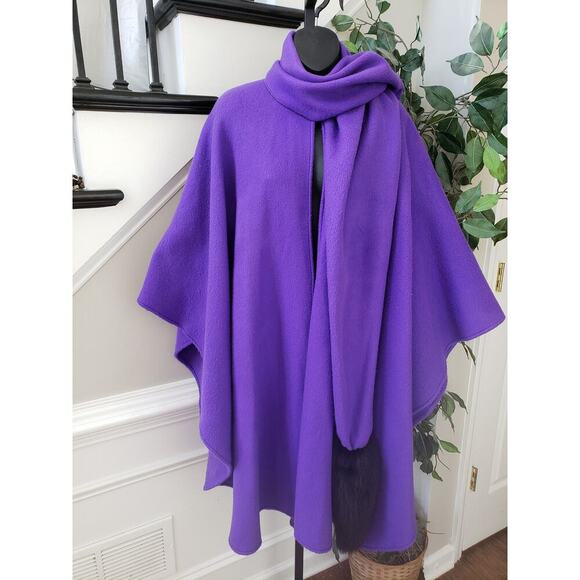 Vintage Kathleen For Sweet Herb Cape Top One Size Purple Hook & Eye Front - Picture 2 of 14